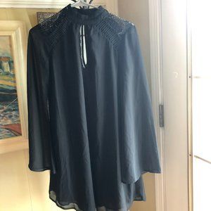 City Studio High Neck Black Boho Dress Sz M
